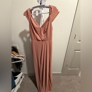David's Bridal Blush Maxi Dress